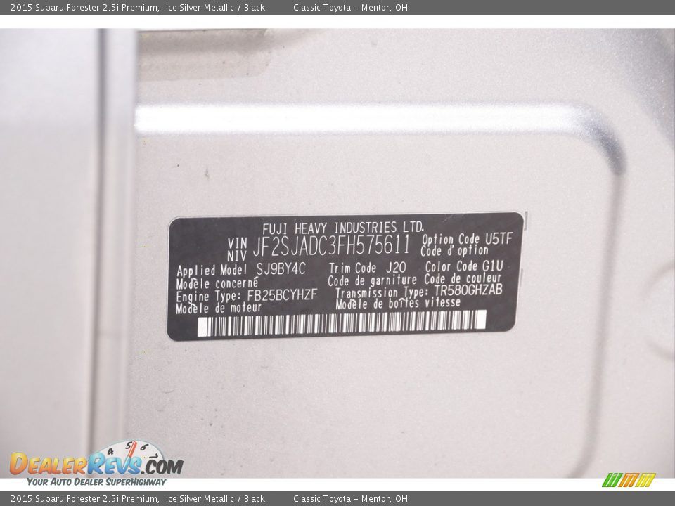 2015 Subaru Forester 2.5i Premium Ice Silver Metallic / Black Photo #25