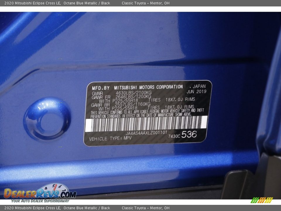 2020 Mitsubishi Eclipse Cross LE Octane Blue Metallic / Black Photo #22