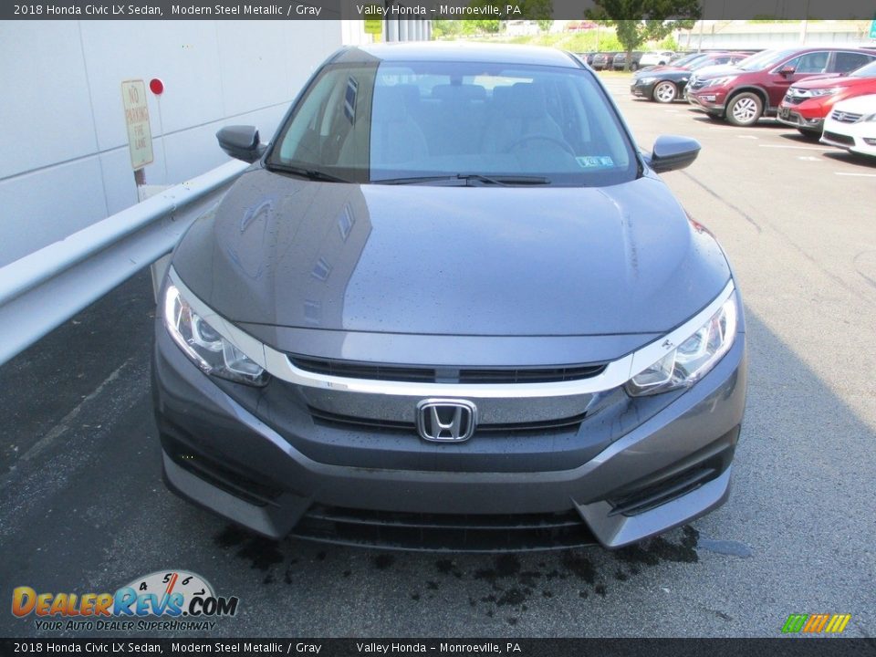 2018 Honda Civic LX Sedan Modern Steel Metallic / Gray Photo #8
