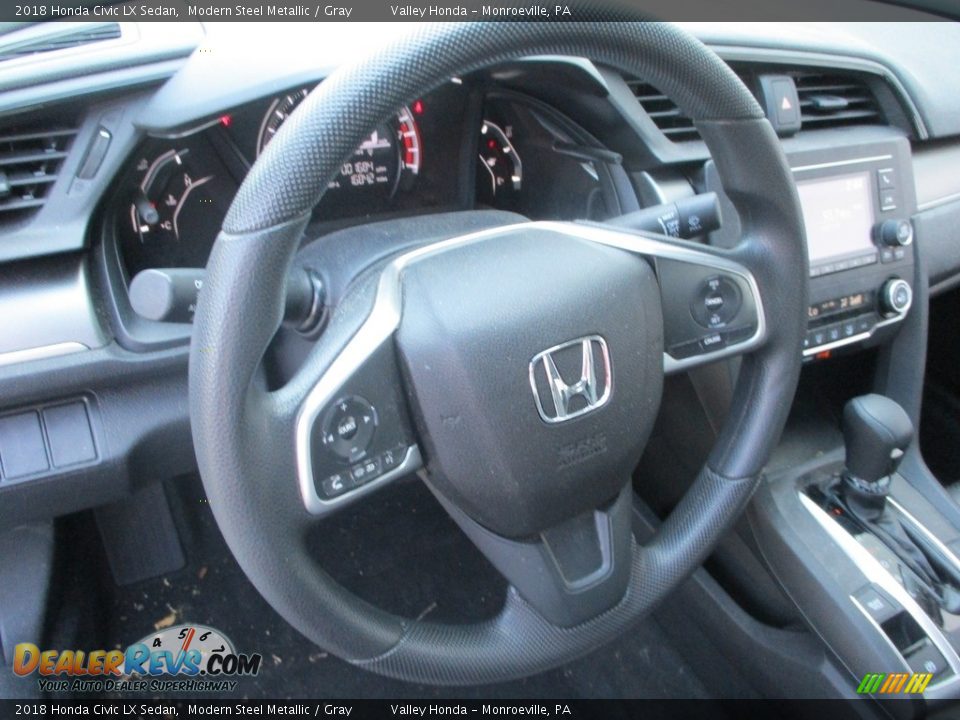 2018 Honda Civic LX Sedan Modern Steel Metallic / Gray Photo #13