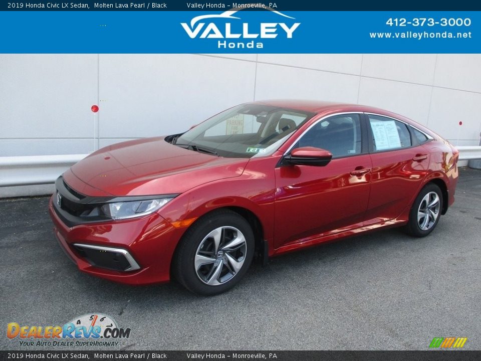 2019 Honda Civic LX Sedan Molten Lava Pearl / Black Photo #1