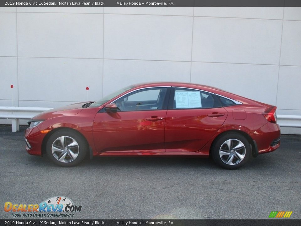 2019 Honda Civic LX Sedan Molten Lava Pearl / Black Photo #2