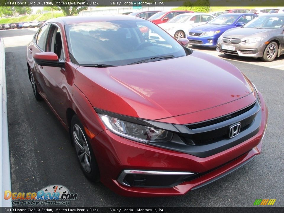 2019 Honda Civic LX Sedan Molten Lava Pearl / Black Photo #7