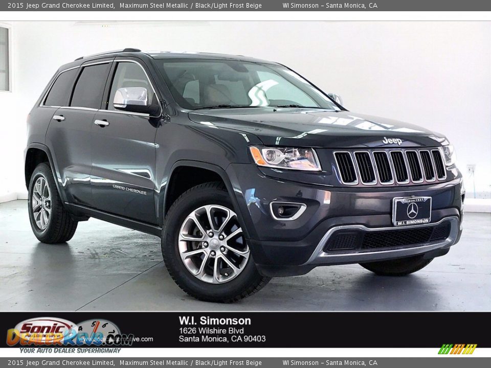 2015 Jeep Grand Cherokee Limited Maximum Steel Metallic / Black/Light Frost Beige Photo #1