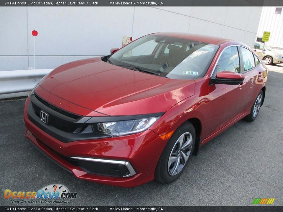 2019 Honda Civic LX Sedan Molten Lava Pearl / Black Photo #9