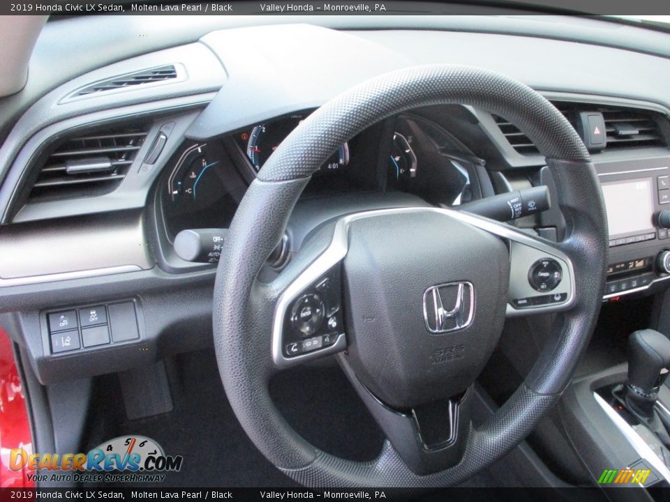 2019 Honda Civic LX Sedan Molten Lava Pearl / Black Photo #13