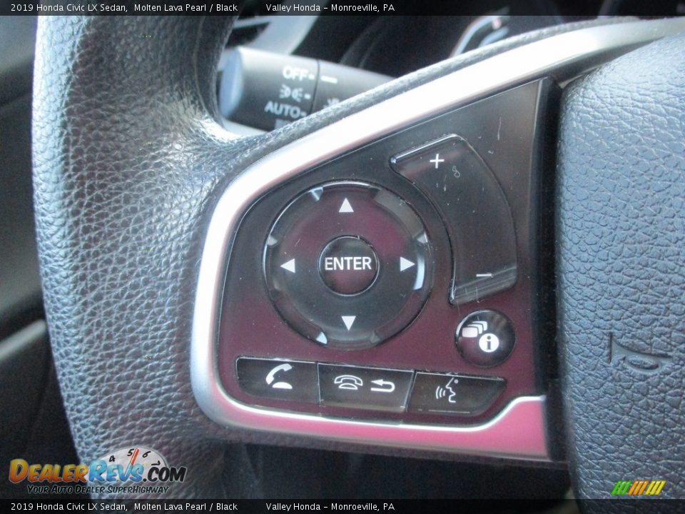 2019 Honda Civic LX Sedan Molten Lava Pearl / Black Photo #18