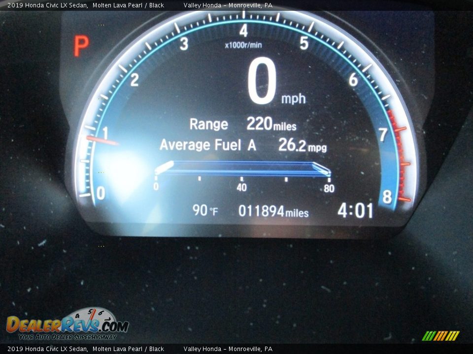 2019 Honda Civic LX Sedan Molten Lava Pearl / Black Photo #20