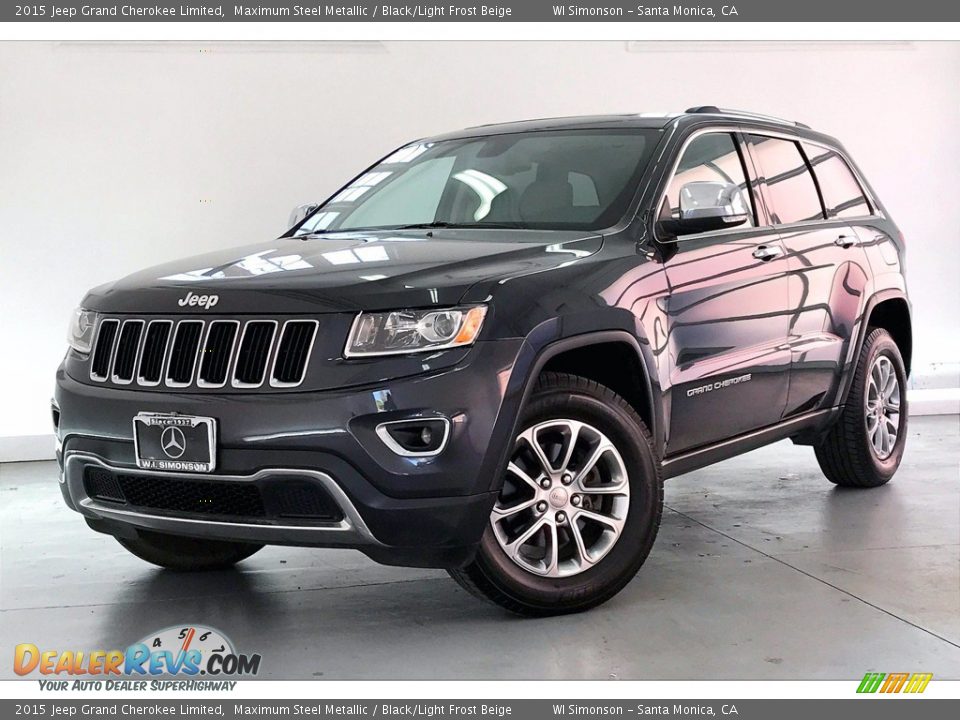 2015 Jeep Grand Cherokee Limited Maximum Steel Metallic / Black/Light Frost Beige Photo #12