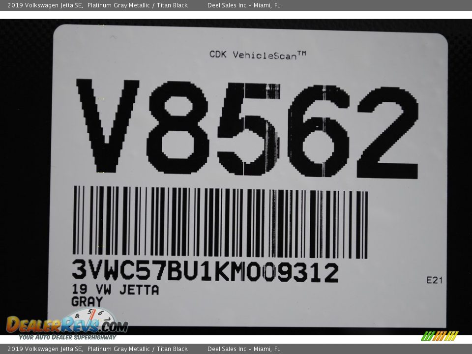 2019 Volkswagen Jetta SE Platinum Gray Metallic / Titan Black Photo #20