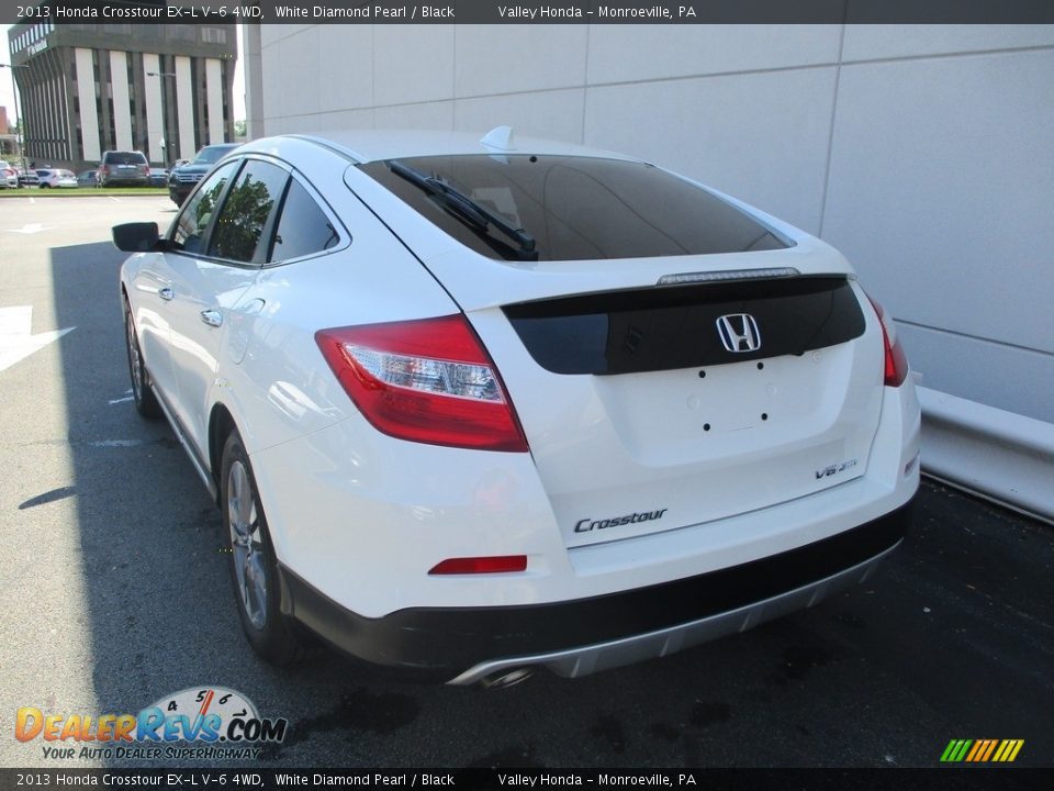 2013 Honda Crosstour EX-L V-6 4WD White Diamond Pearl / Black Photo #3