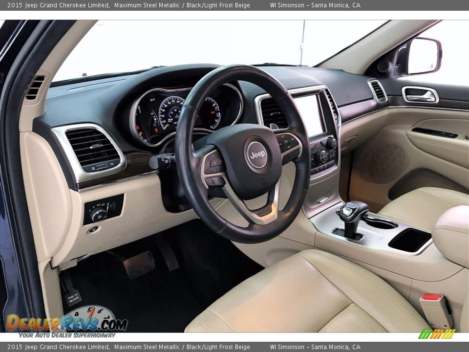 2015 Jeep Grand Cherokee Limited Maximum Steel Metallic / Black/Light Frost Beige Photo #14