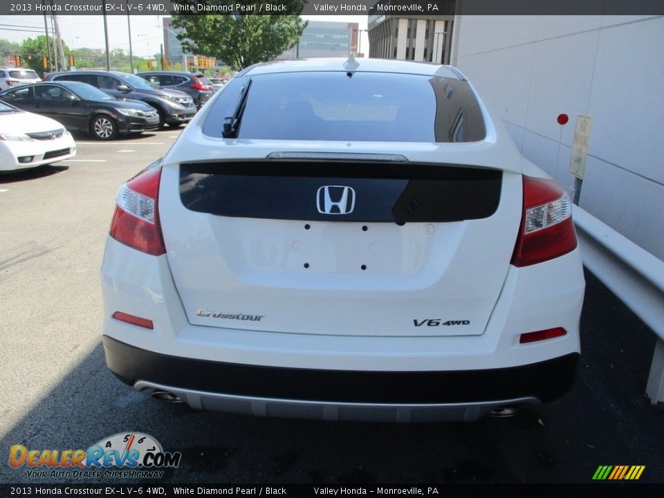 2013 Honda Crosstour EX-L V-6 4WD White Diamond Pearl / Black Photo #4