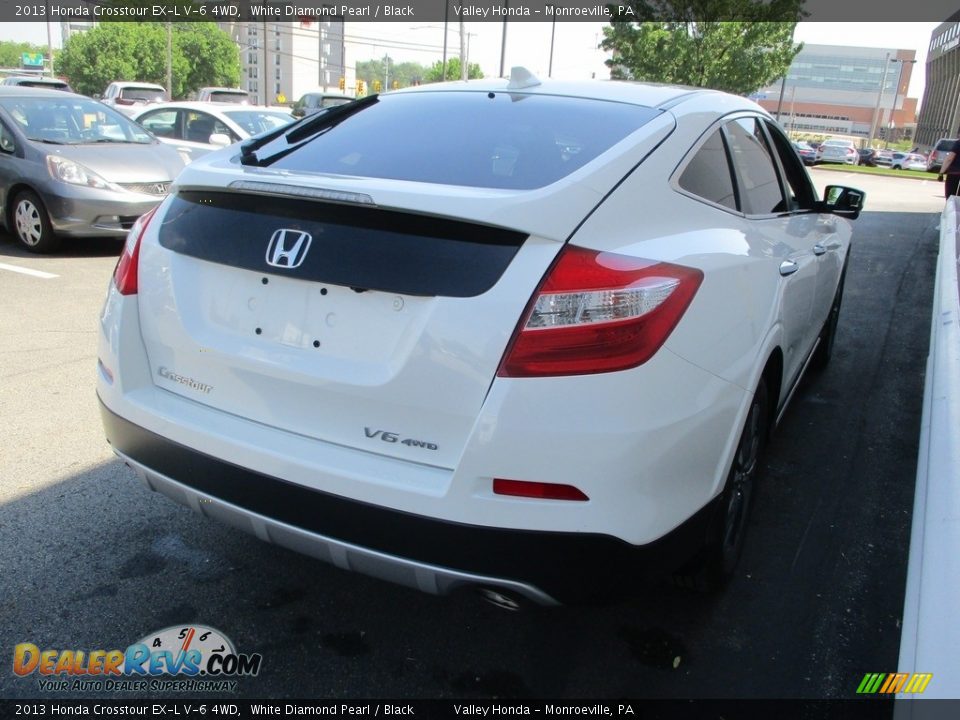 2013 Honda Crosstour EX-L V-6 4WD White Diamond Pearl / Black Photo #5