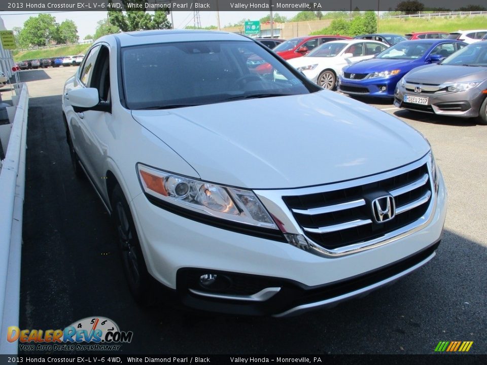 2013 Honda Crosstour EX-L V-6 4WD White Diamond Pearl / Black Photo #7