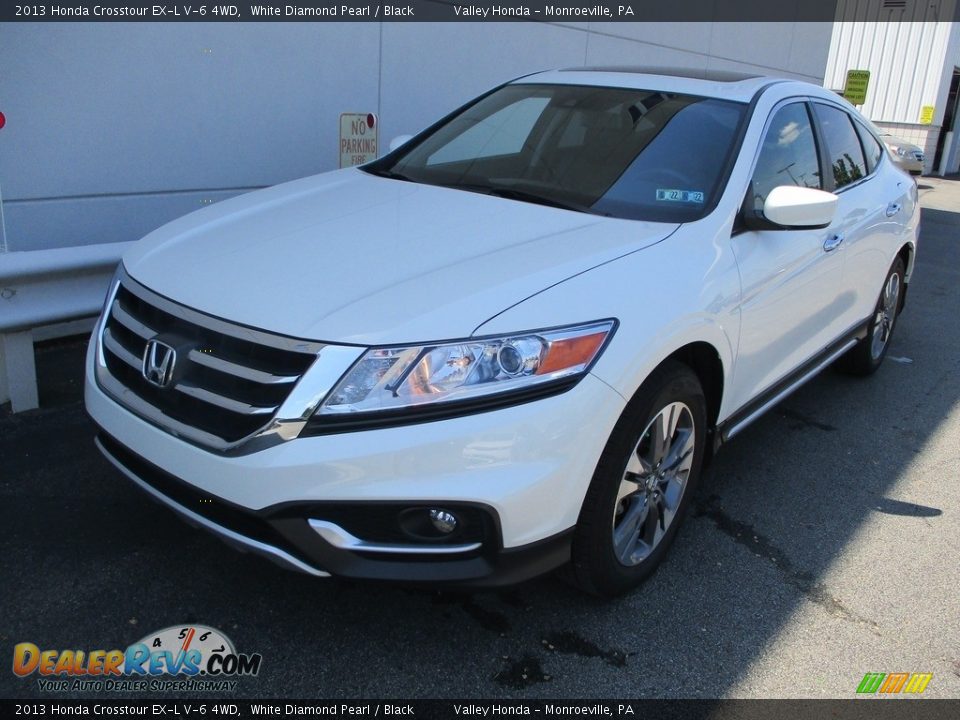 2013 Honda Crosstour EX-L V-6 4WD White Diamond Pearl / Black Photo #9