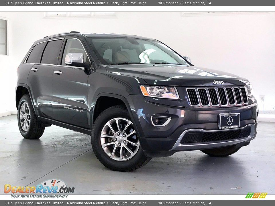 2015 Jeep Grand Cherokee Limited Maximum Steel Metallic / Black/Light Frost Beige Photo #34