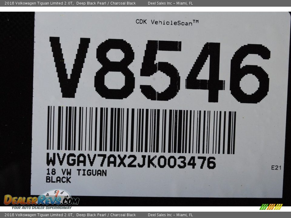 2018 Volkswagen Tiguan Limited 2.0T Deep Black Pearl / Charcoal Black Photo #20