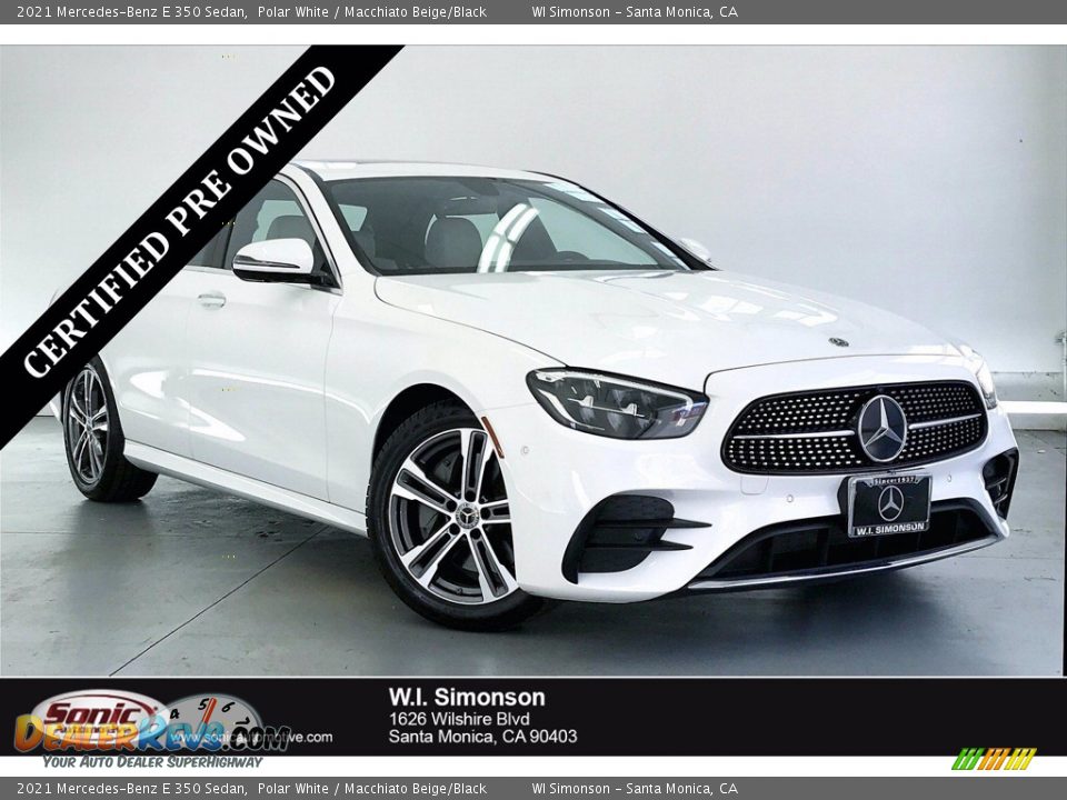 2021 Mercedes-Benz E 350 Sedan Polar White / Macchiato Beige/Black Photo #1