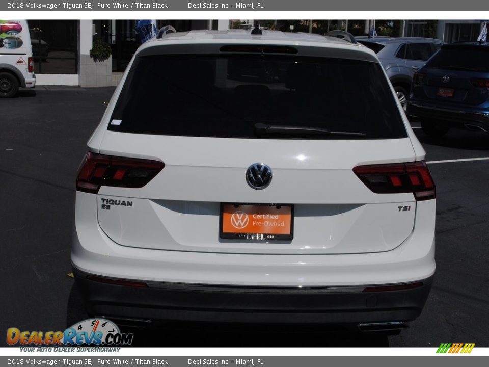 2018 Volkswagen Tiguan SE Pure White / Titan Black Photo #8