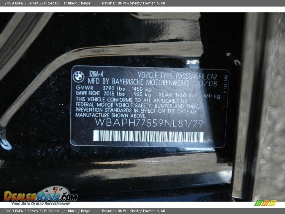 2009 BMW 3 Series 328i Sedan Jet Black / Beige Photo #16