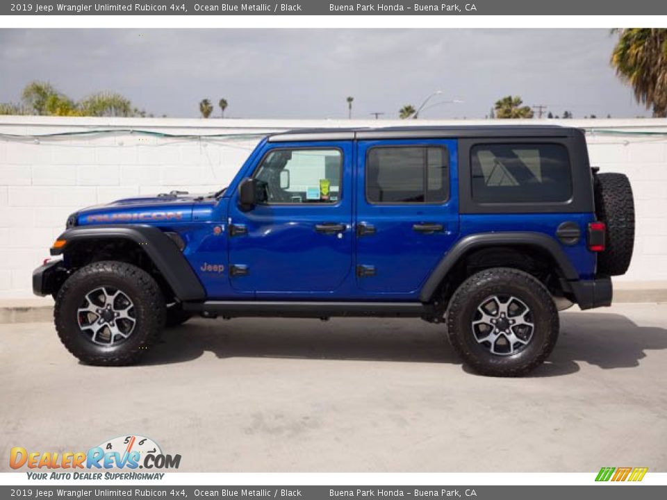 2019 Jeep Wrangler Unlimited Rubicon 4x4 Ocean Blue Metallic / Black Photo #8