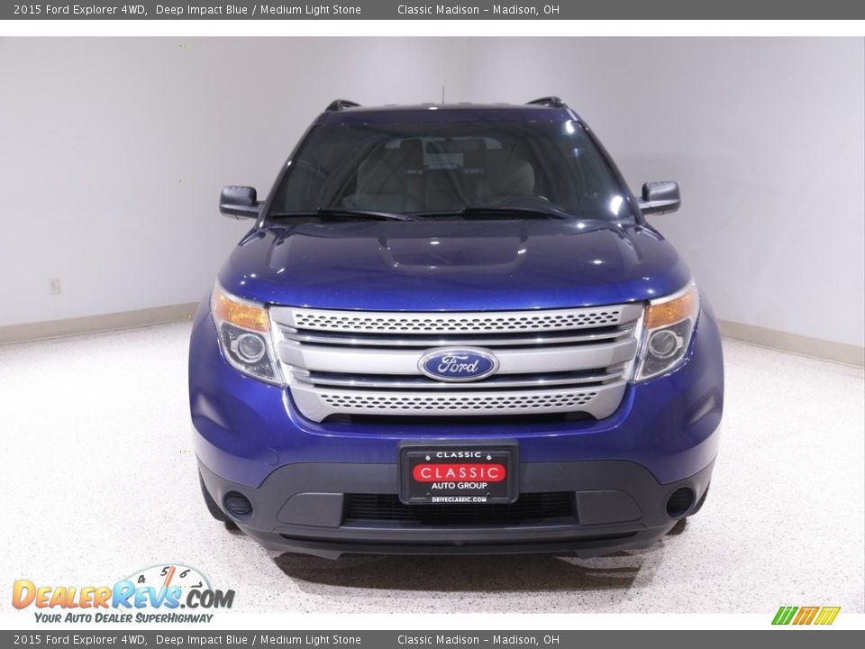 2015 Ford Explorer 4WD Deep Impact Blue / Medium Light Stone Photo #2