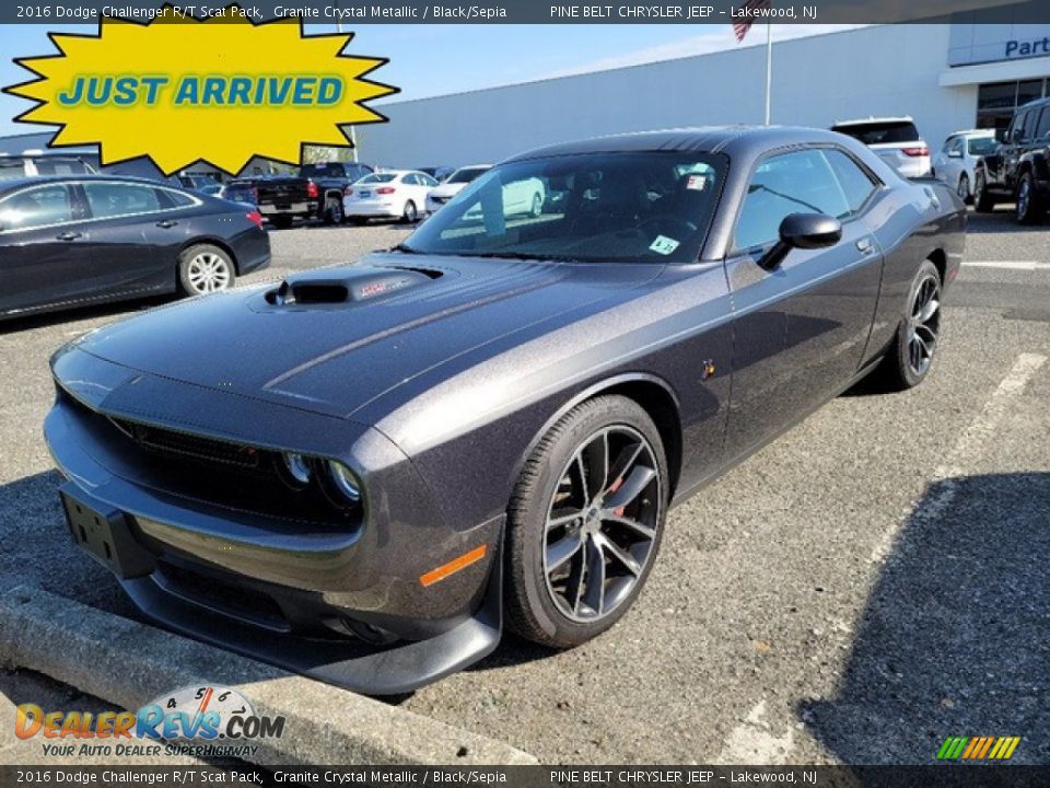 2016 Dodge Challenger R/T Scat Pack Granite Crystal Metallic / Black/Sepia Photo #1