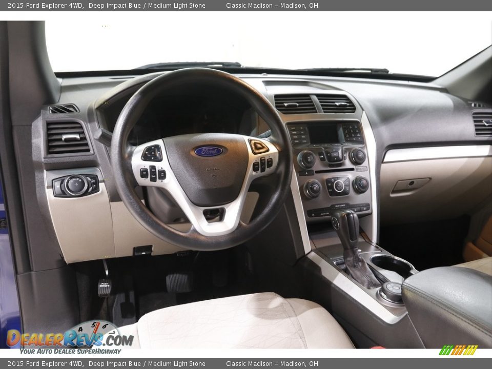 2015 Ford Explorer 4WD Deep Impact Blue / Medium Light Stone Photo #6