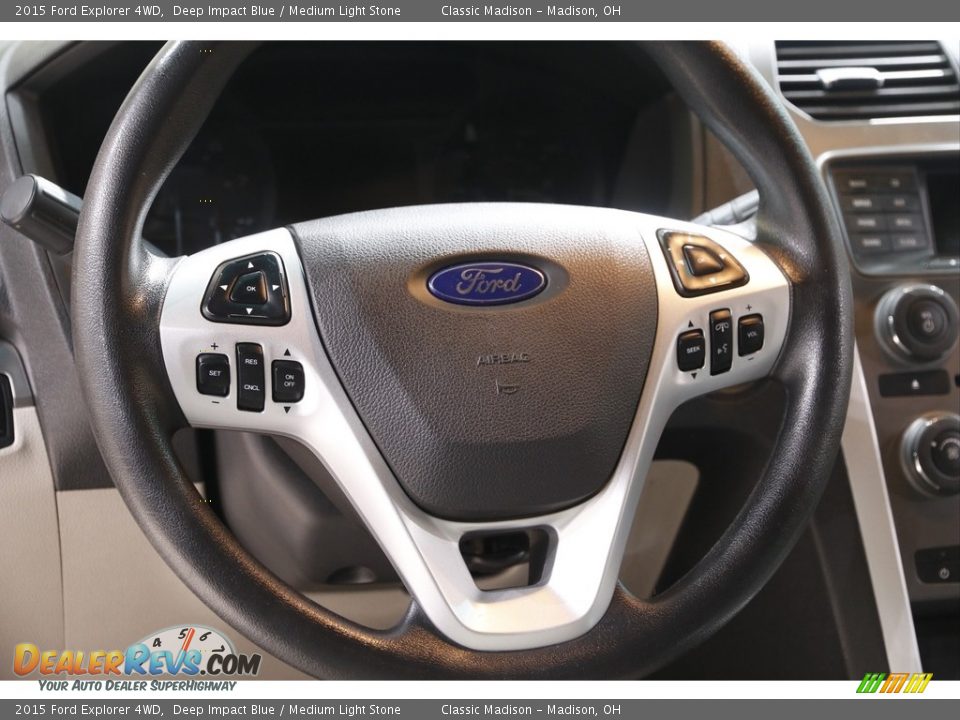 2015 Ford Explorer 4WD Deep Impact Blue / Medium Light Stone Photo #7