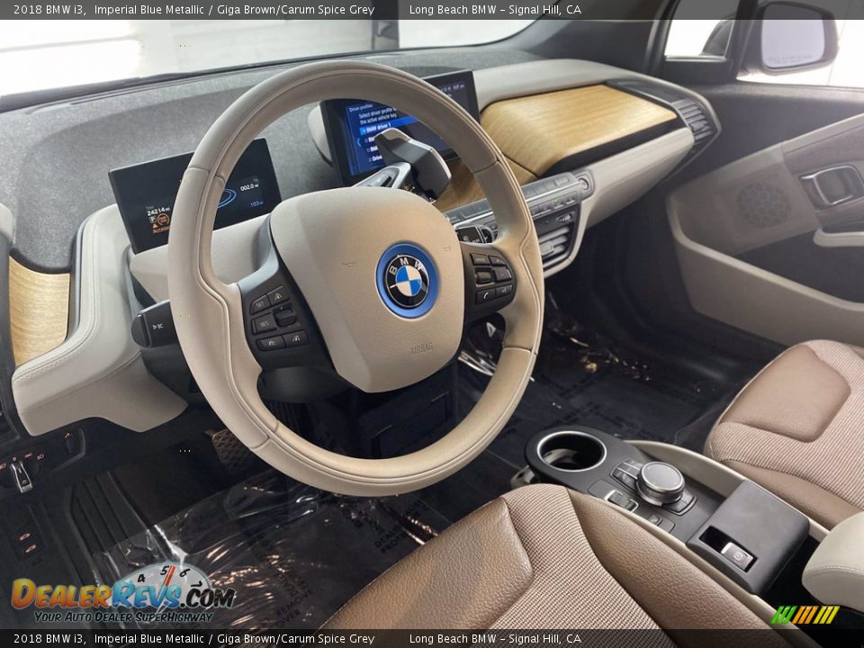 2018 BMW i3 Imperial Blue Metallic / Giga Brown/Carum Spice Grey Photo #16