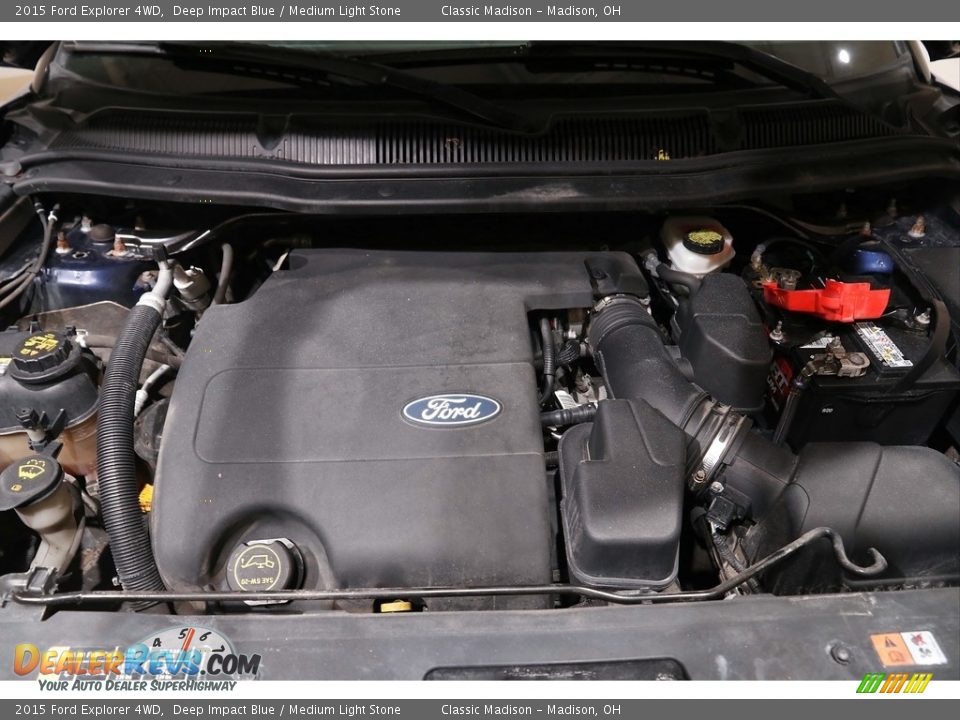 2015 Ford Explorer 4WD Deep Impact Blue / Medium Light Stone Photo #18