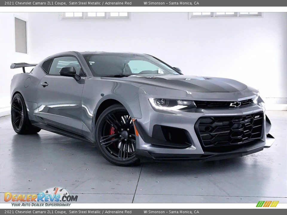 Satin Steel Metallic 2021 Chevrolet Camaro ZL1 Coupe Photo #34