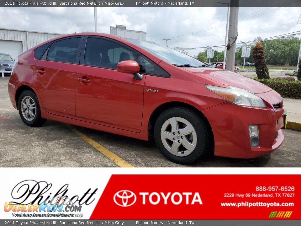 2011 Toyota Prius Hybrid III Barcelona Red Metallic / Misty Gray Photo #1