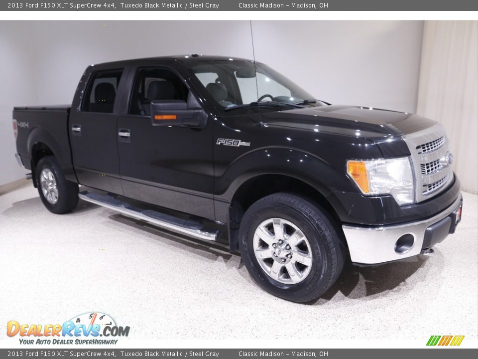 2013 Ford F150 XLT SuperCrew 4x4 Tuxedo Black Metallic / Steel Gray Photo #1