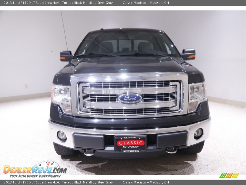 2013 Ford F150 XLT SuperCrew 4x4 Tuxedo Black Metallic / Steel Gray Photo #2