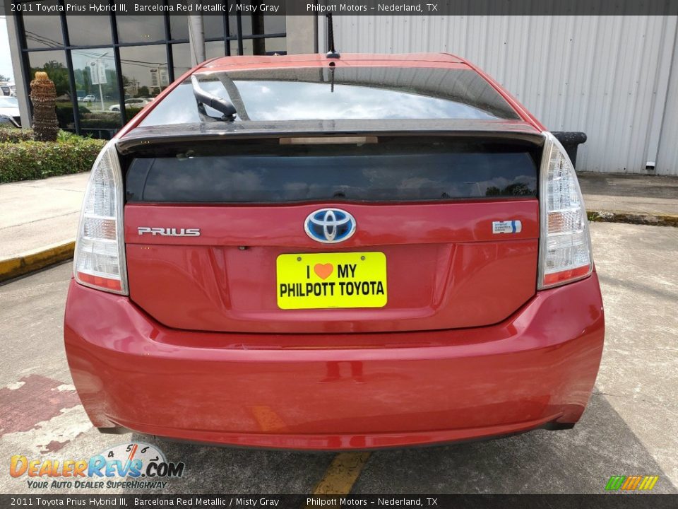 2011 Toyota Prius Hybrid III Barcelona Red Metallic / Misty Gray Photo #8