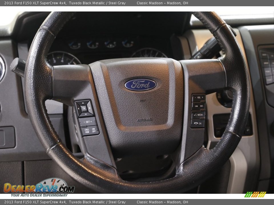 2013 Ford F150 XLT SuperCrew 4x4 Tuxedo Black Metallic / Steel Gray Photo #7