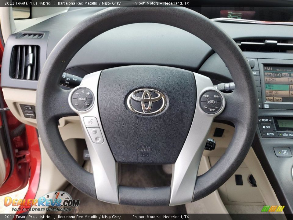 2011 Toyota Prius Hybrid III Barcelona Red Metallic / Misty Gray Photo #15
