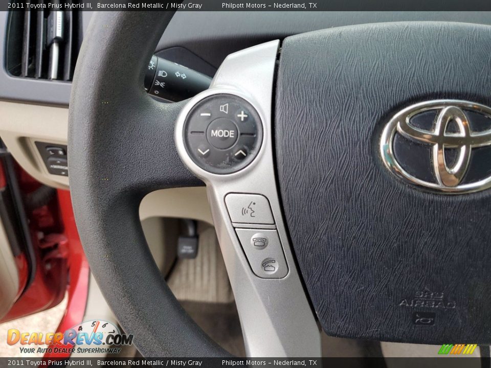 2011 Toyota Prius Hybrid III Barcelona Red Metallic / Misty Gray Photo #16