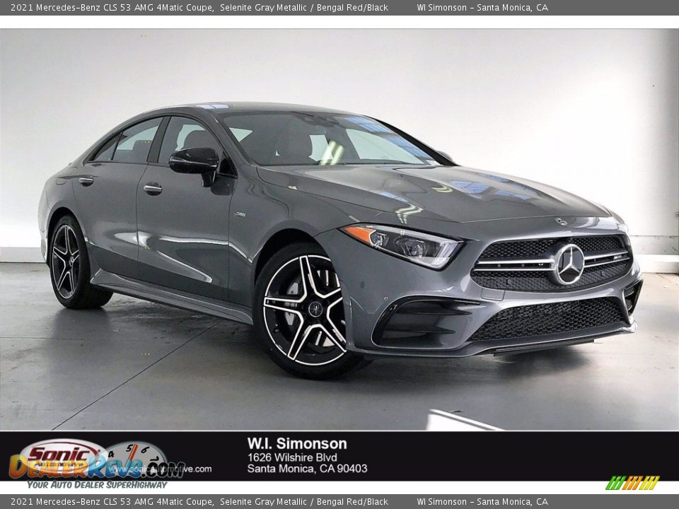 2021 Mercedes-Benz CLS 53 AMG 4Matic Coupe Selenite Gray Metallic / Bengal Red/Black Photo #1