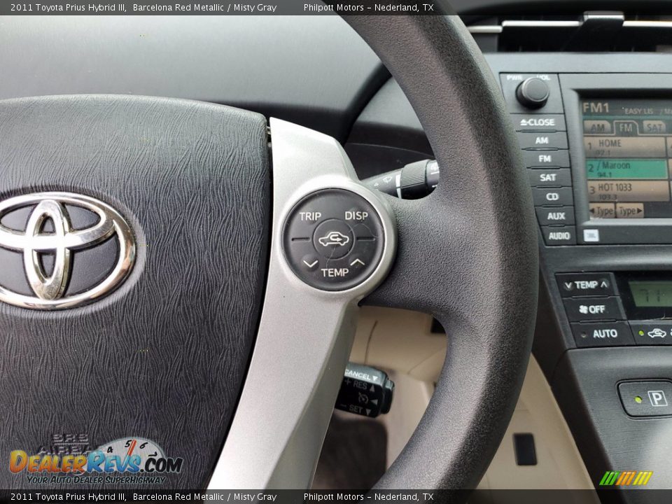 2011 Toyota Prius Hybrid III Barcelona Red Metallic / Misty Gray Photo #17