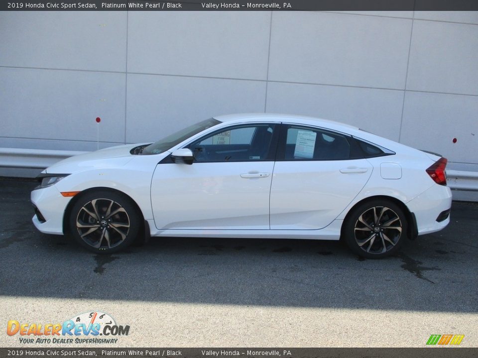 2019 Honda Civic Sport Sedan Platinum White Pearl / Black Photo #2