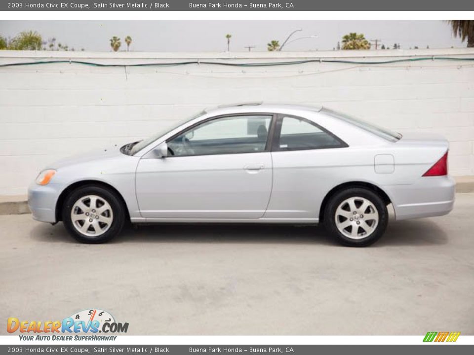 2003 Honda Civic EX Coupe Satin Silver Metallic / Black Photo #10