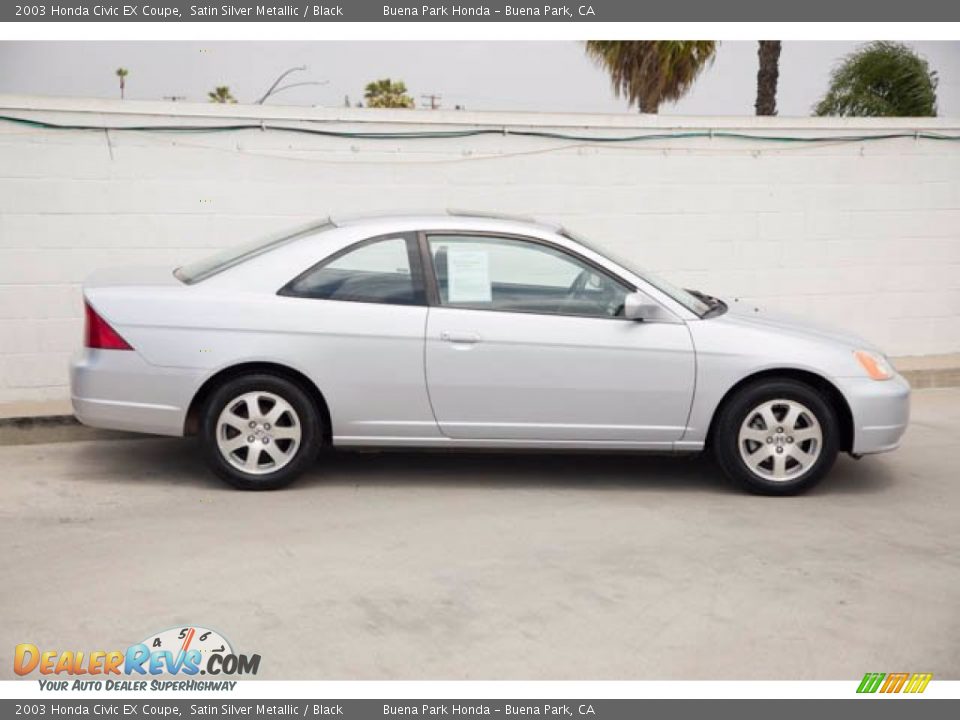 2003 Honda Civic EX Coupe Satin Silver Metallic / Black Photo #14