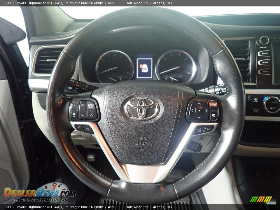 2018 Toyota Highlander XLE AWD Midnight Black Metallic / Ash Photo #31