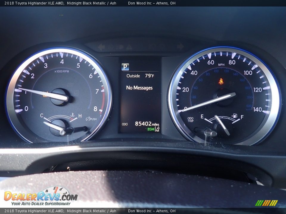 2018 Toyota Highlander XLE AWD Midnight Black Metallic / Ash Photo #32