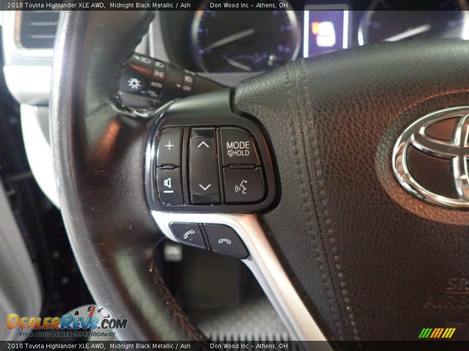 2018 Toyota Highlander XLE AWD Midnight Black Metallic / Ash Photo #33