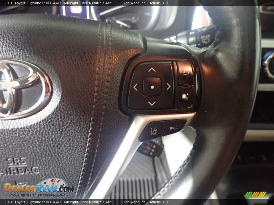 2018 Toyota Highlander XLE AWD Midnight Black Metallic / Ash Photo #34