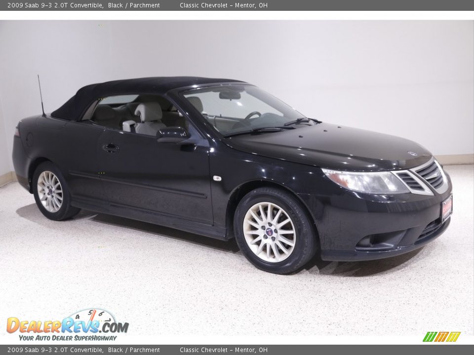 Black 2009 Saab 9-3 2.0T Convertible Photo #2